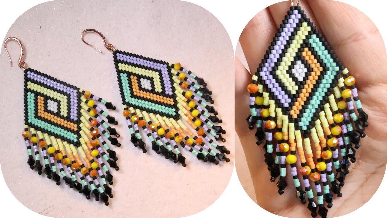 How to make Native American style Earring/Easy to make earring .beading  tutorial
