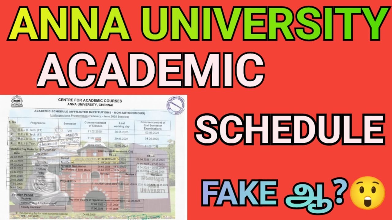Anna University Academic Schedule Fake?🤔| Engineering Academic Schedule |Reopen| Holidays | Semester