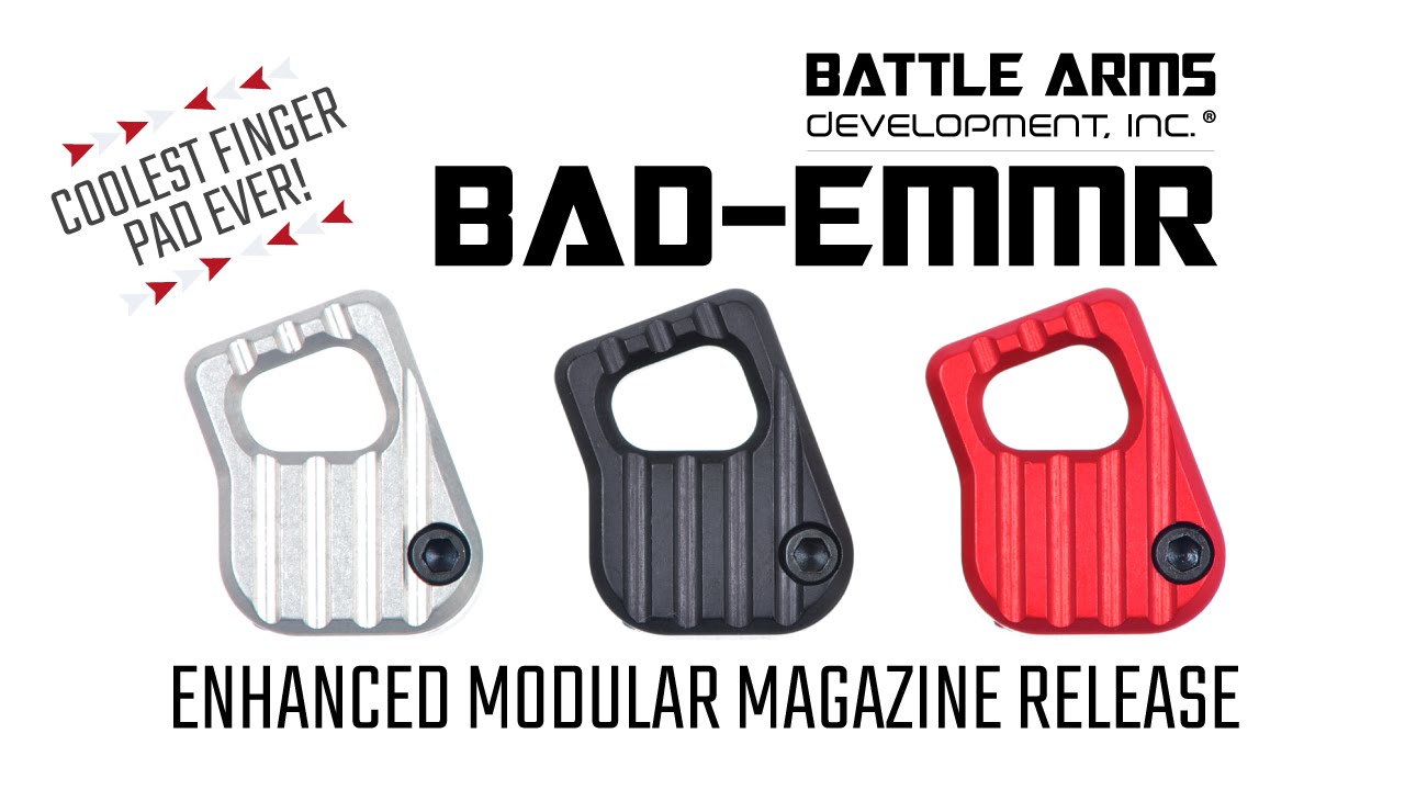 BAD-EMMR-M-B (Enhanced Modular Magazine Release - Medium Finger Pad - for the AR15/AR10.