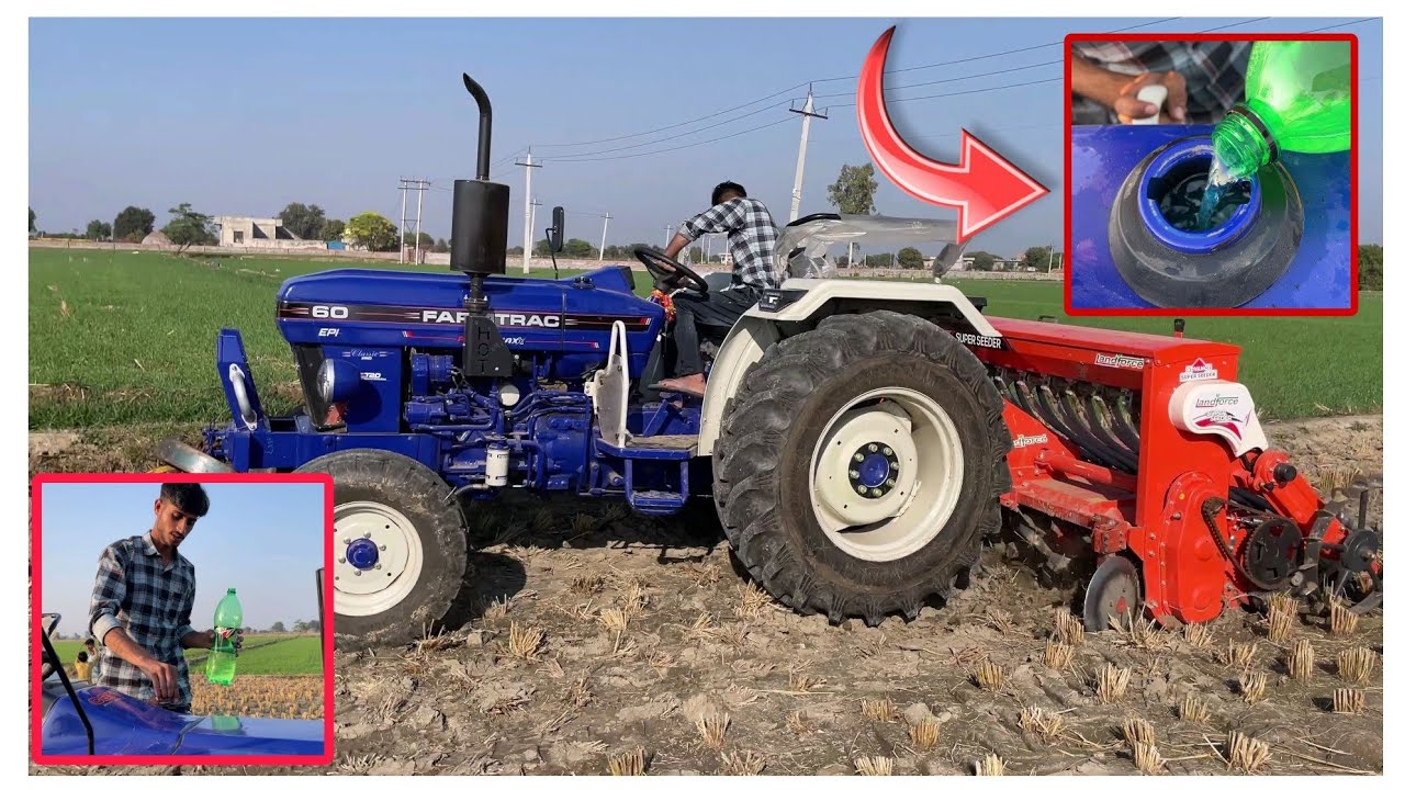 देखते है ज्यादा से ज्यादा कितना तेल खा सकता है।Farmtrac 60 Powermaxx f31 Super Seeder Diesel average