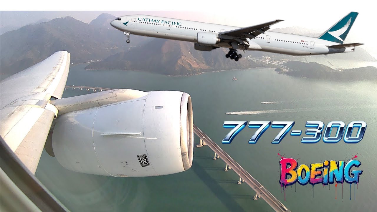 [4K] Boeing 777-300 (Rolls Royce Trent 800) Take-off from HKG with Best Spool up sound ever! 