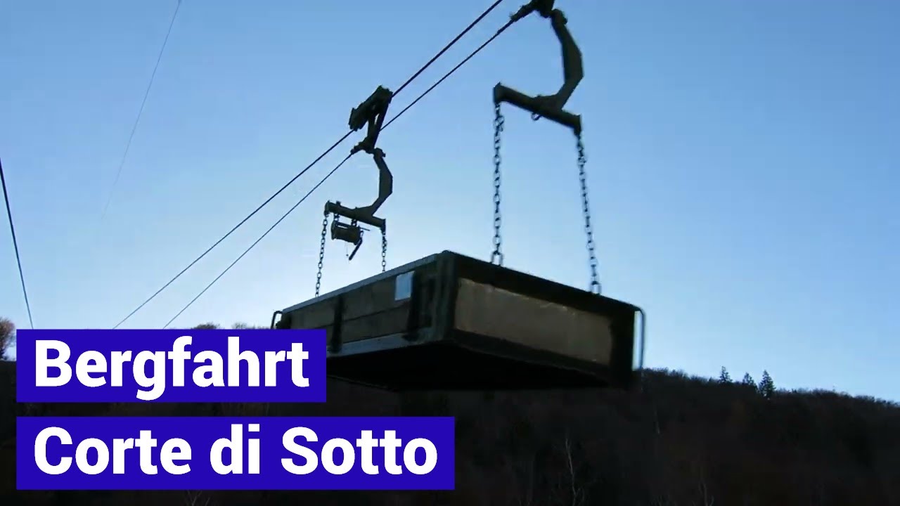 Sassalto - Corte di Sotto Bergfahrt private Luftseilbahn funivia Seilbahn Schweiz