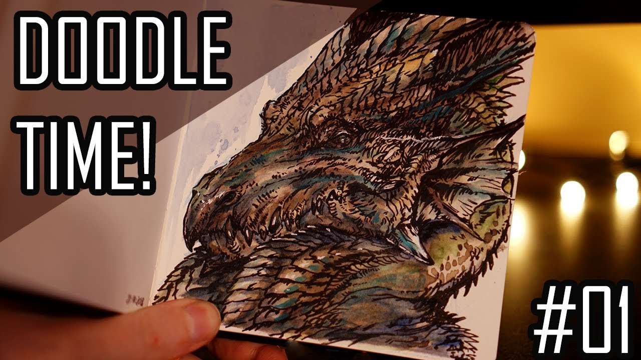 Doodle Time #01 / Breaking into new, tiny sketchbook! / Here be dragons / Isvoc