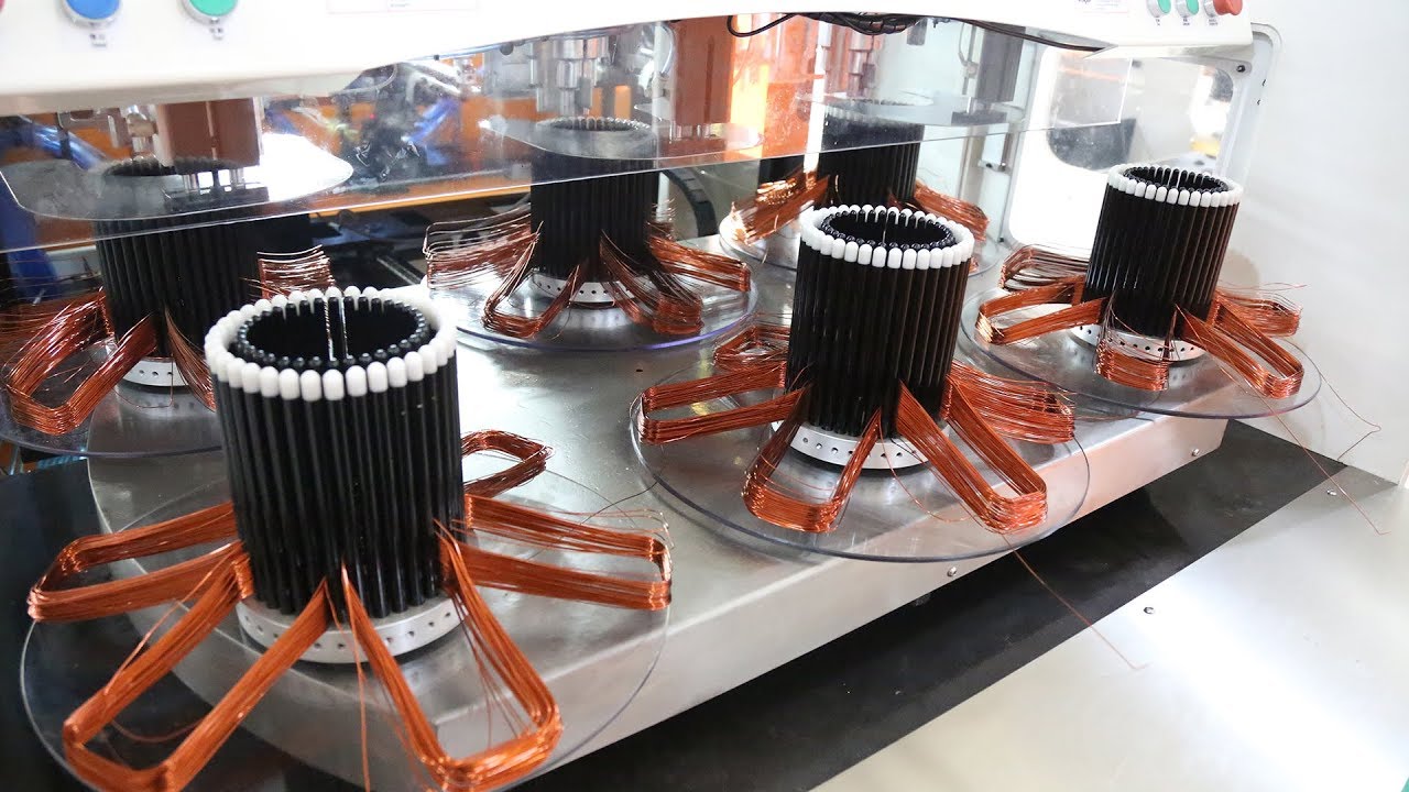 Six Working Station Induction Motor Stator Coil Winding Machine