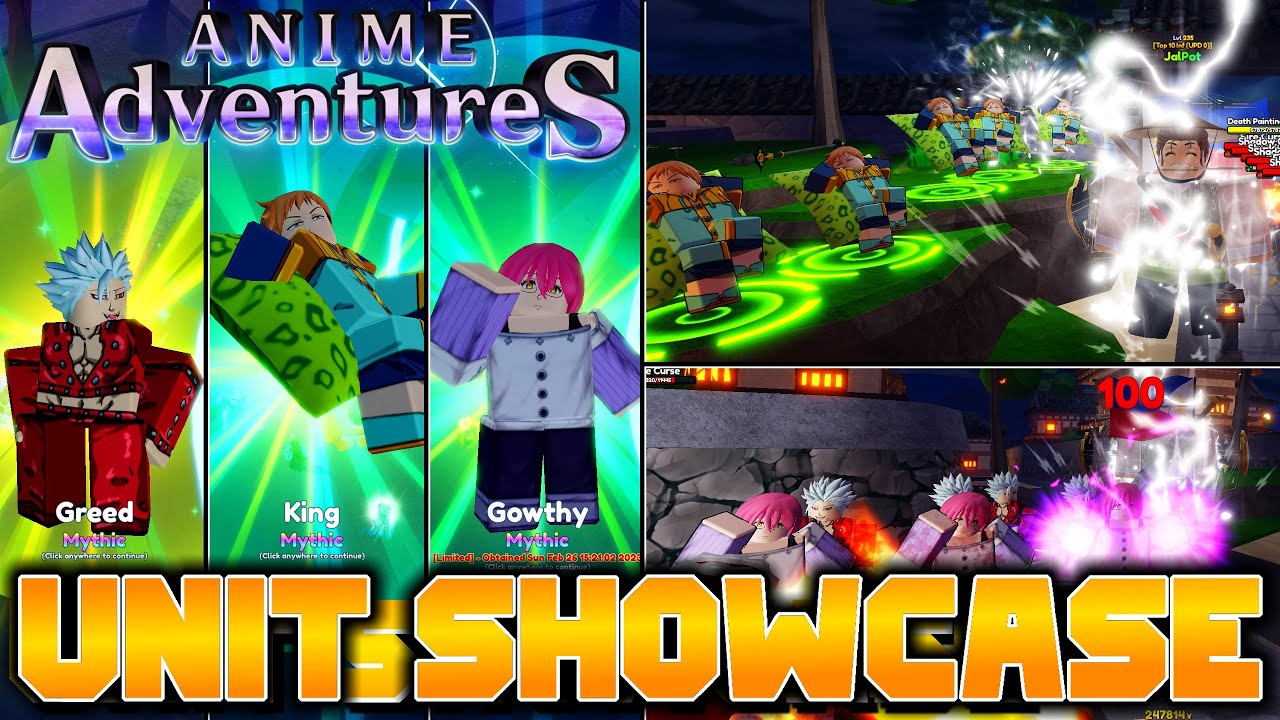 GREED, KING, & GOWTHY NON-EVO SHOWCASE NEW BLEED, AIR, GROUND UNITS In Anime Adventures [🗡️UPD 11]