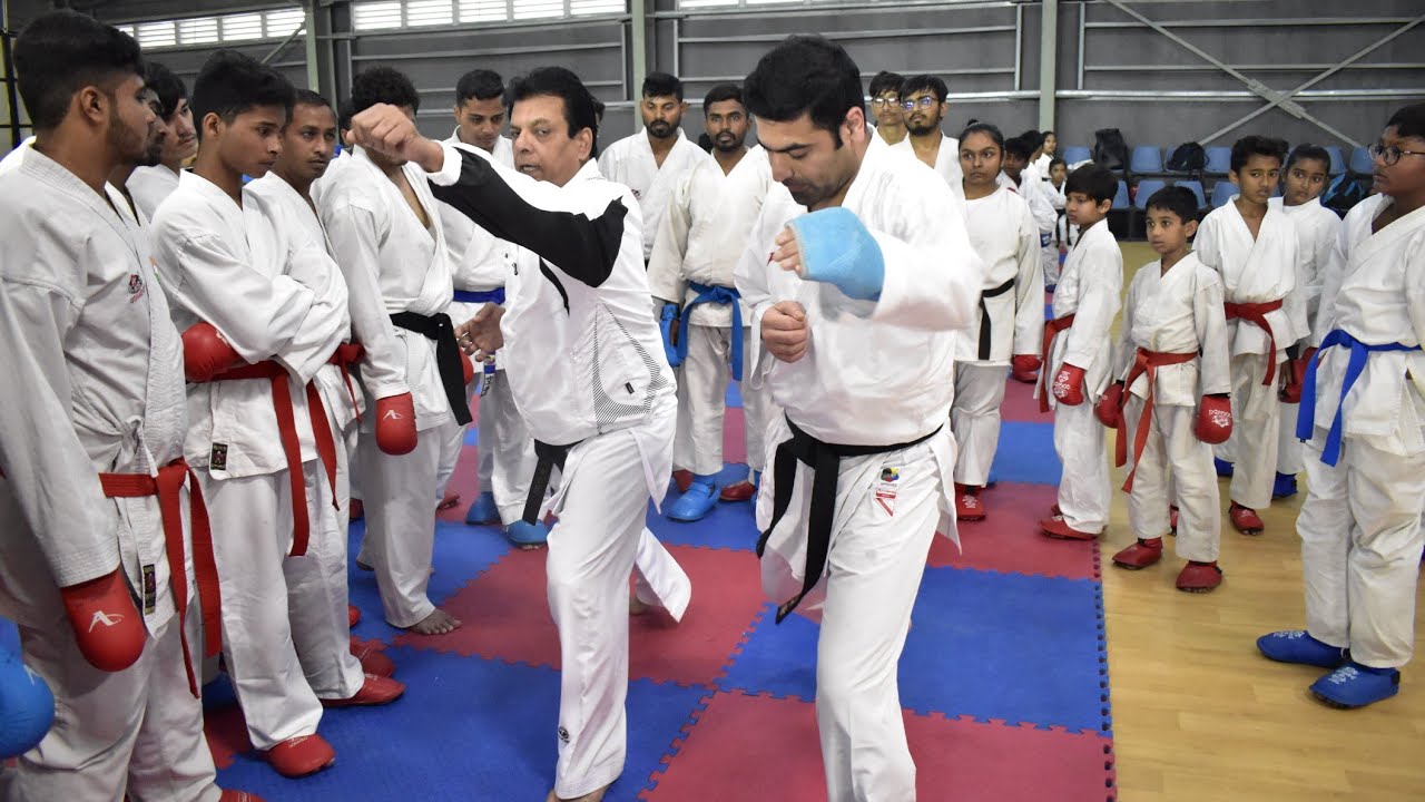 Sensei Hamed Ziksari Kumite Training Seminar At Rajkot Gujarat With Hanshi Bharat Sharma