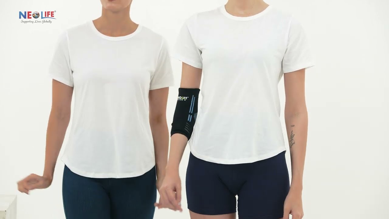 How to Wear & Size Guide of NEOLIFE Elbow Support Stripes & Checks