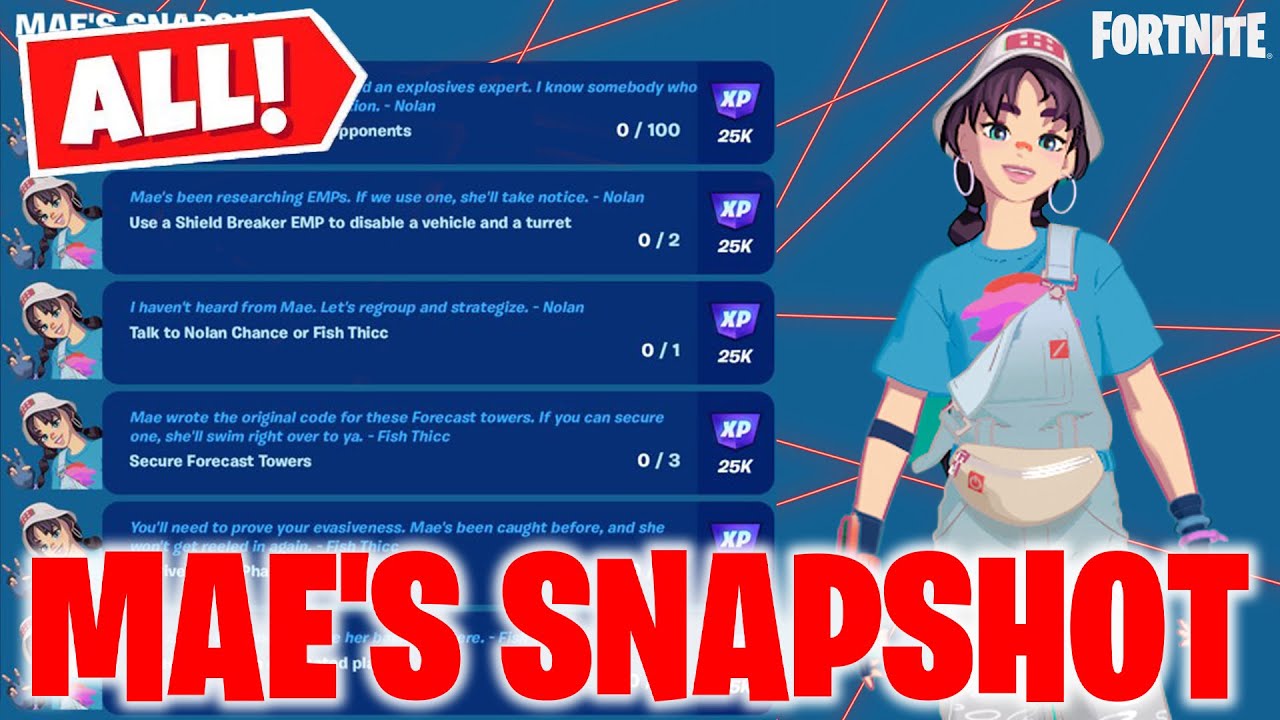 How to *EASILY* Complete Mae's Snapshot Quests & Unlock Deboot Dusk Mae Outfit in Fortnite