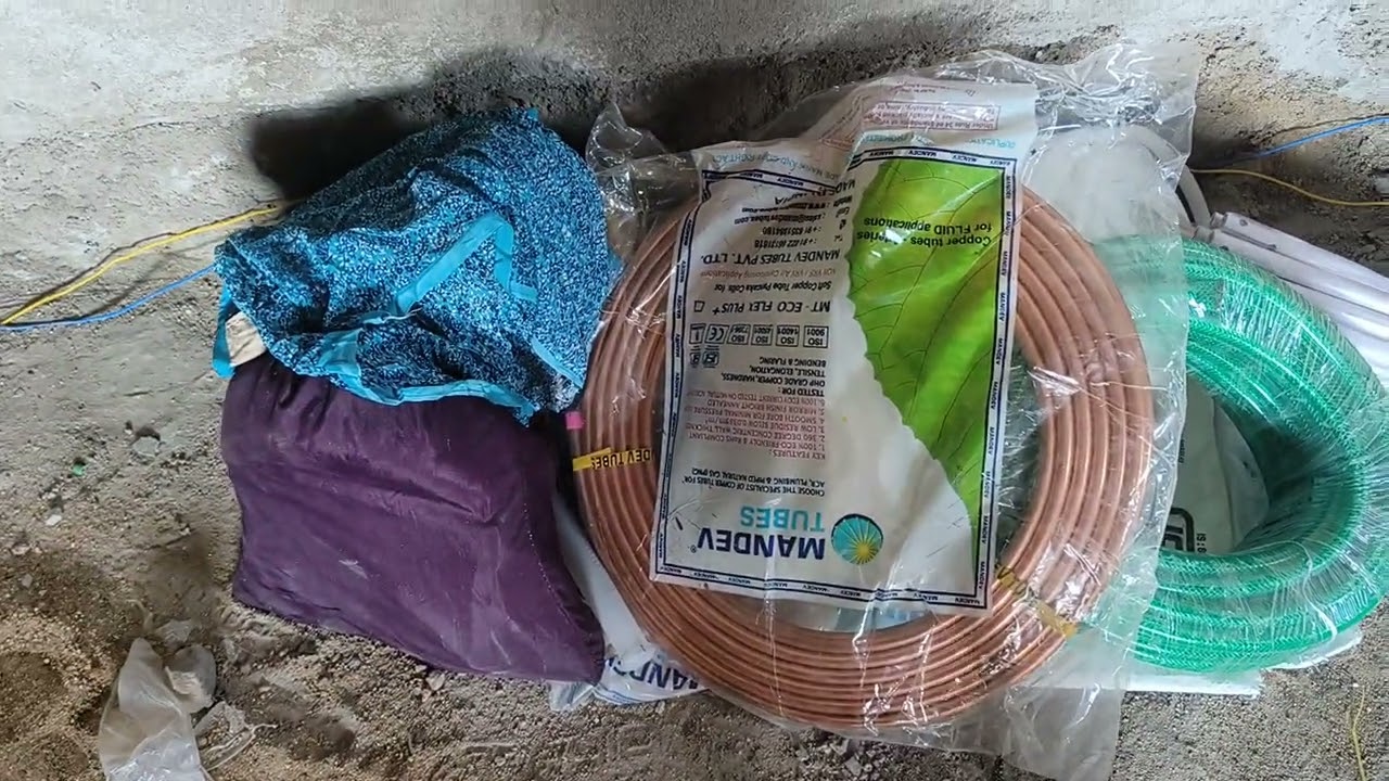AC pipeline work #airconditionerinstallation 