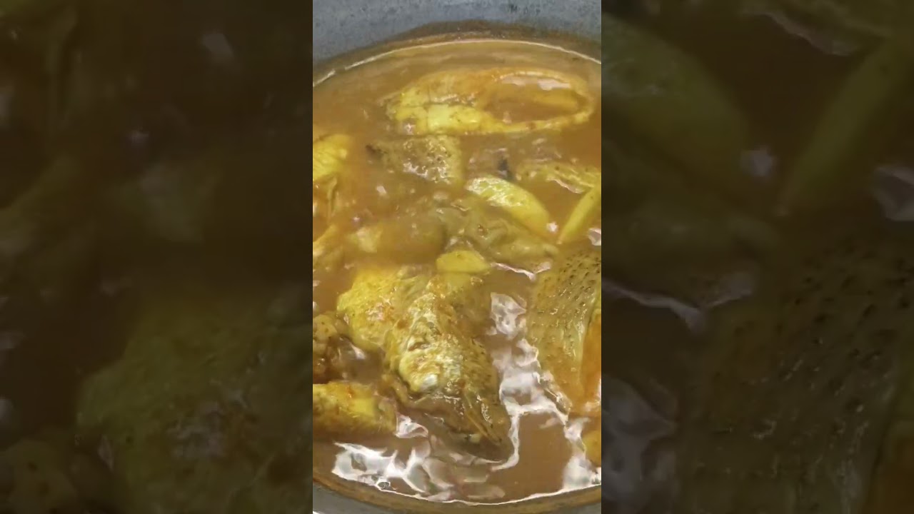 แกงส้มปลาพงใส่มะม่วงกระเทย#cooking #food #lunch 