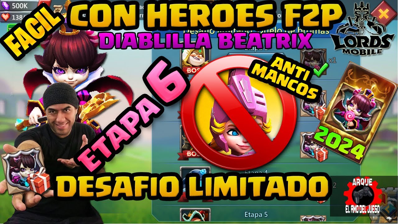 DESAFIO LIMITADO DUELO DE BROMAS ETAPA 6 BEATRIX DIABLILLA LORDS MOBILE 2024 🤗😈🔓⁉️✅