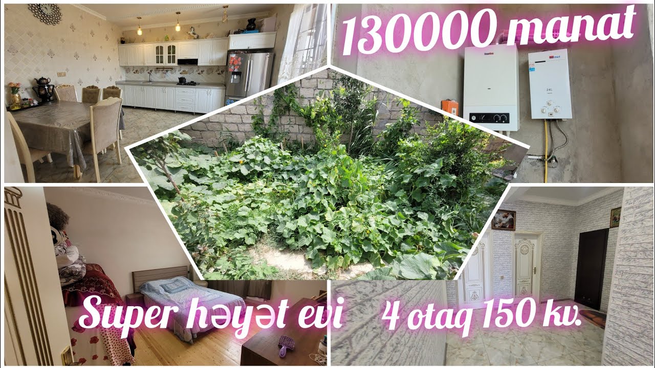 Saray Qesebesinde Super Səliqəli 4 Otaqlı Qarajlı  Həyət Evimiz Satışa Çıxdı.130000 man. 0508740416