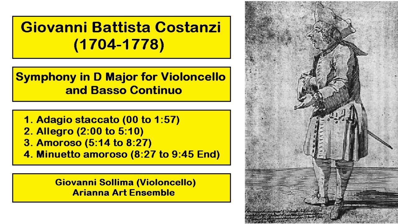 Giovanni Battista Costanzi (1704-1778) - Symphony in D Major for Violoncello and B.C.