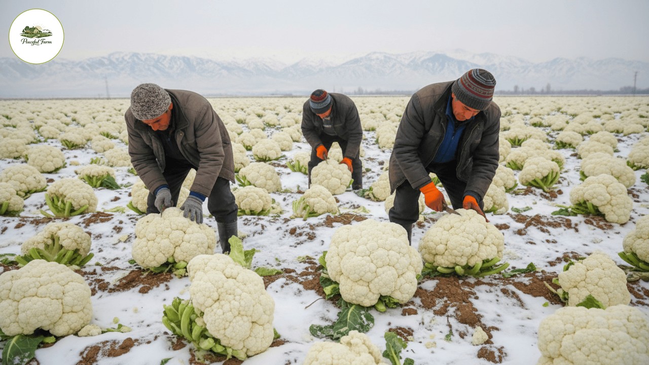 ASMR Relaxing Countryside | How Iranian Farmers Grow And Harvest Cauliflower By Hand