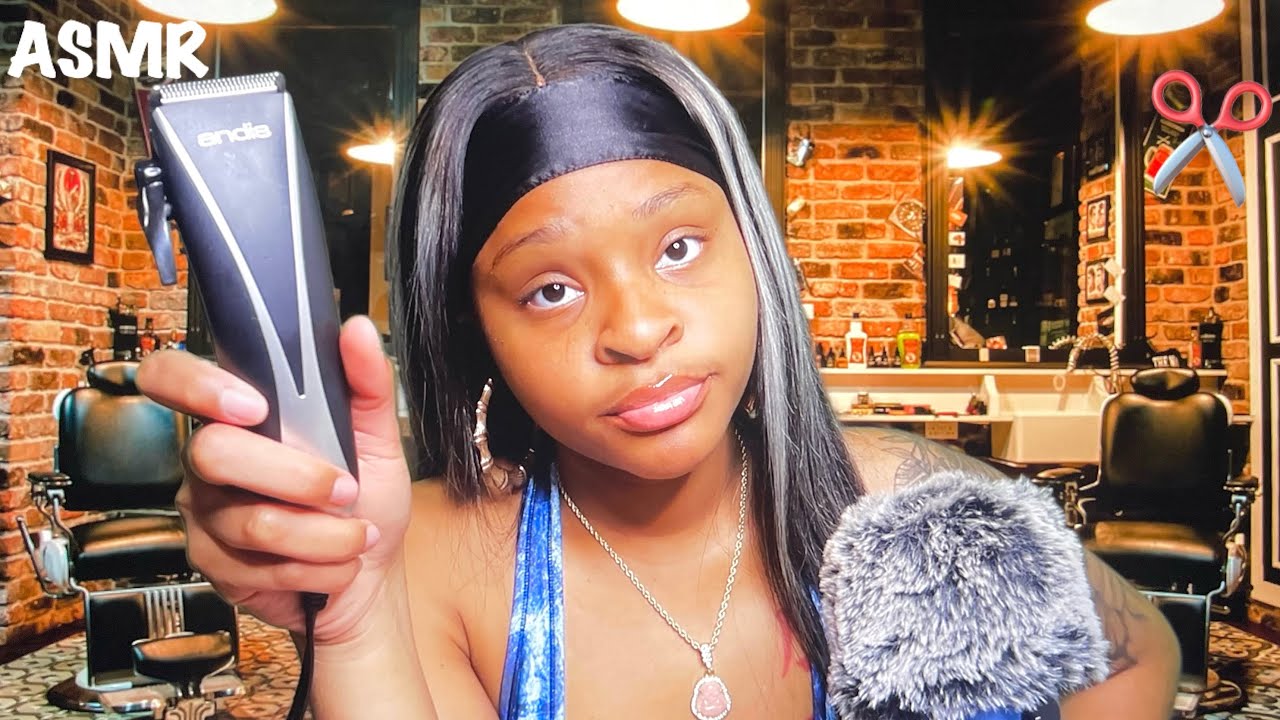 ASMR Ghetto Barber Cuts Your Hair | Role Play W/ Gum Chewing!