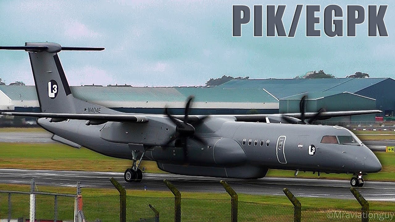 L3 Communcations 'MULTI-MISSION AIRCRAFT' Dash-8 Q400 | Taxi & Takeoff at Prestwick Airport