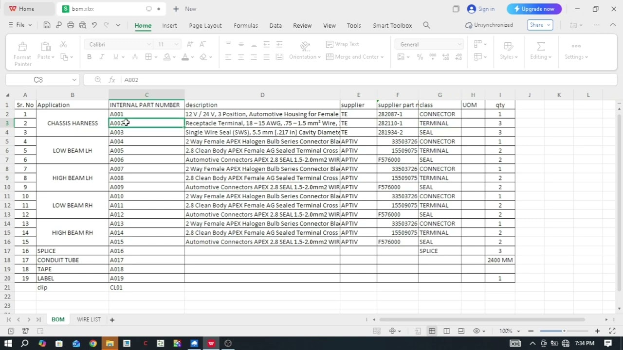 Terminal creation in capital harness library