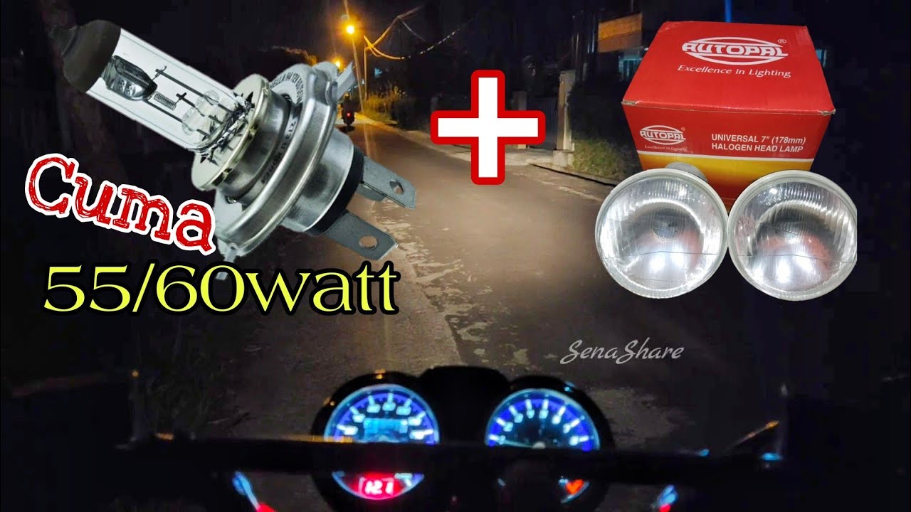 Review Hasil Sorot Lampu H4 Honda Tiger Reflektor Autopal 7 inch