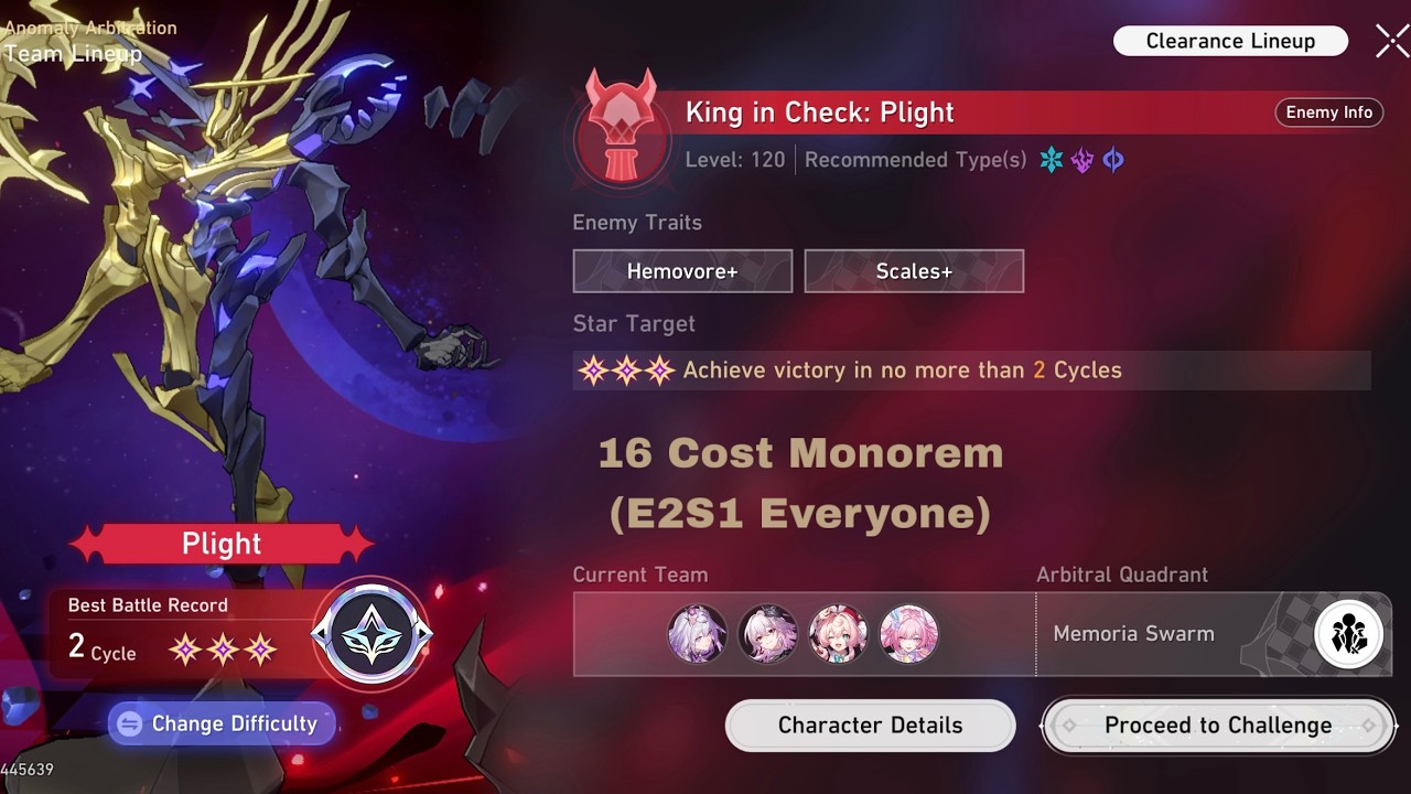 4.5 Anomaly Arbitration - King in Check: Plight 2 Cycle Clear - 16 Cost Monorem