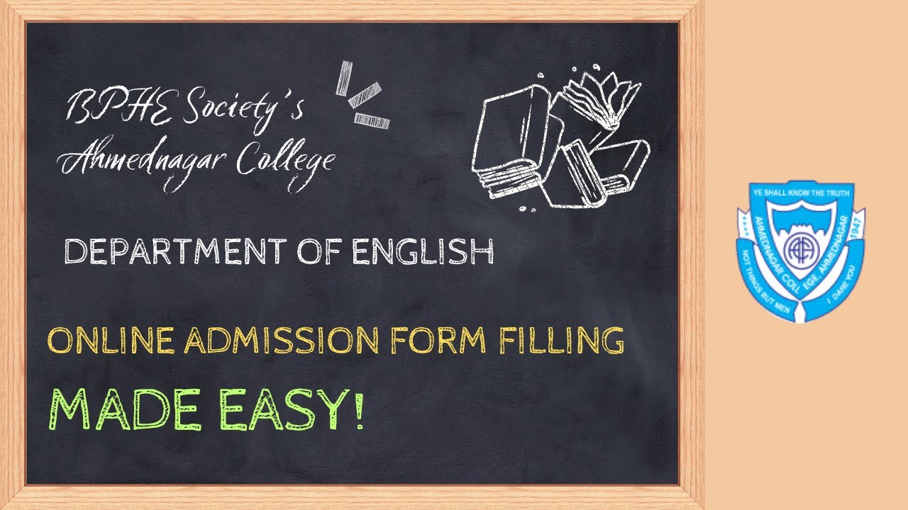 Online Admission Form Filling - MADE EASY | Ahmednagar College | FYBA | English Department