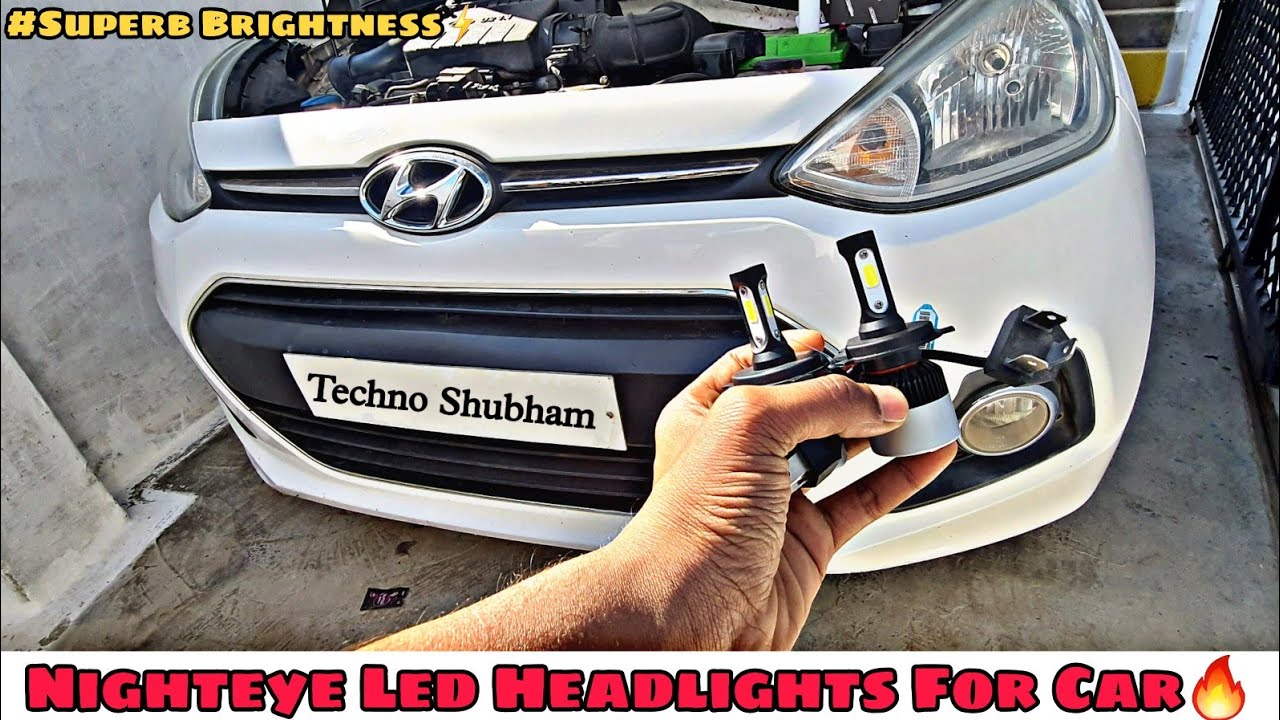 Night Eye Led Headlight Installation On My xcent|More Brighter Then Helogen Bulb|Techno Shubham🔥