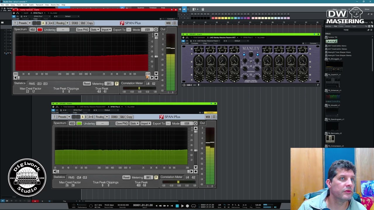 Manley Massive Passive MST (Hardware) vs Manley Massive Passive MST (UAD2 Plug-in)