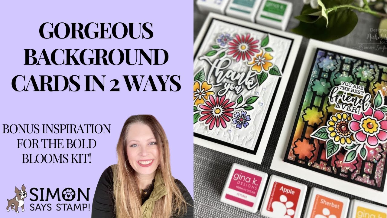 Make Stunning Cards with Gina K Designs Class Products! Background Die Cut Plate in Action!