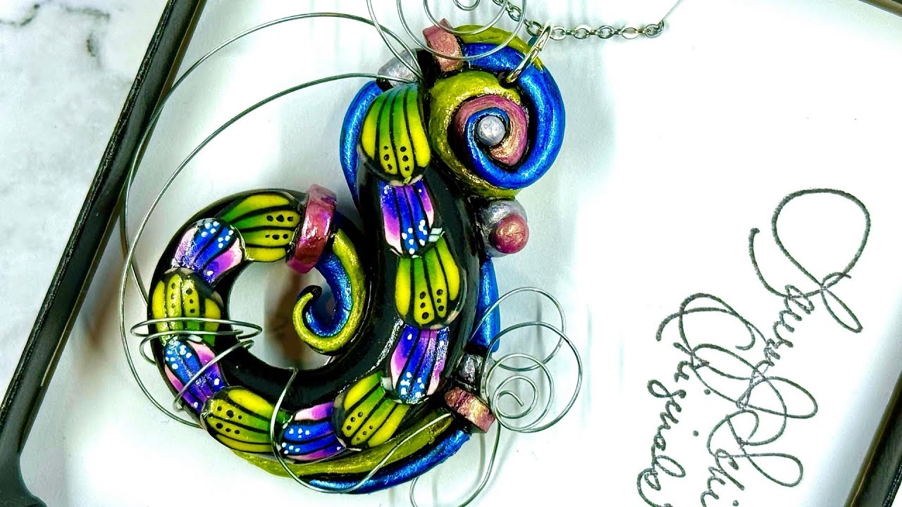 POLYMER CLAY FREEFORM JEWELRY TUTORIAL: S SHAPED PENDANT…
