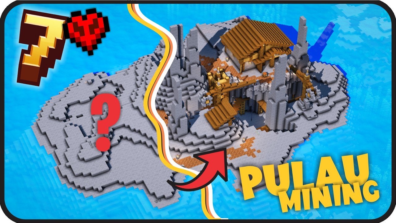 AKU UBAH PULAU BATU JADI TEMPAT MINING ! - MINECRAFT SURVIVAL HARDCORE 7
