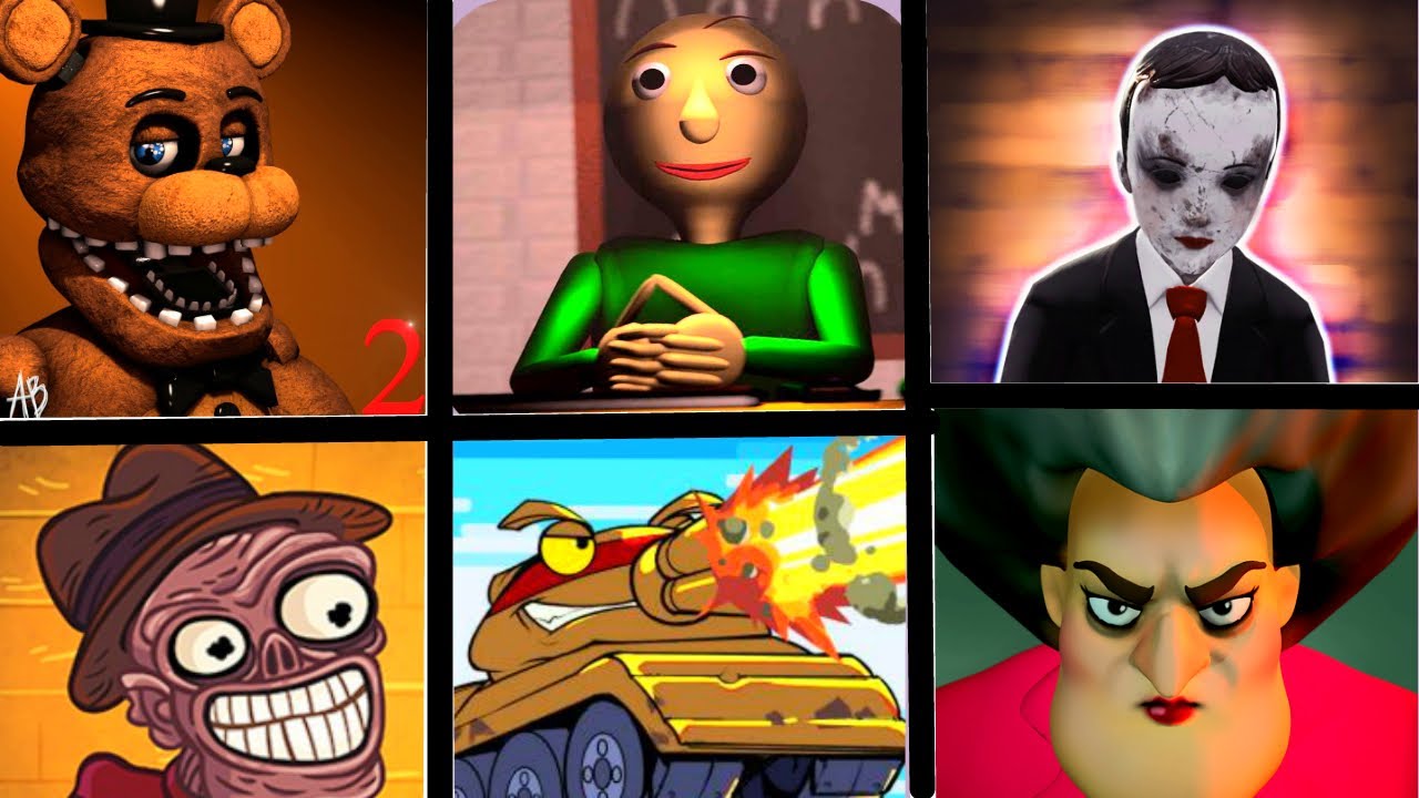 Scary Teacher,Tank Heroes,Evil Kid,Red Ball 4,Baldi,Slendrina The Cellar 2