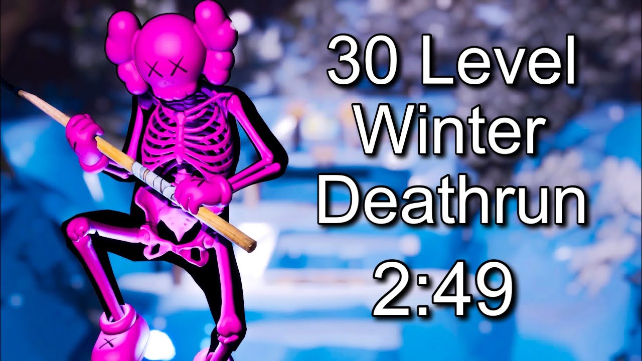 (2:49) 30 Level Winter Deathrun - Fortnite Creative (Console) Speedrun