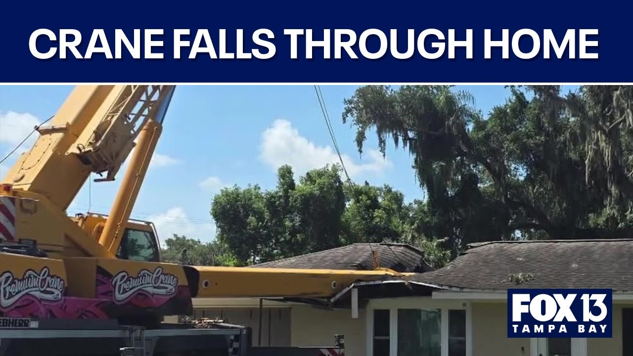 Crane falls on Bartow roof