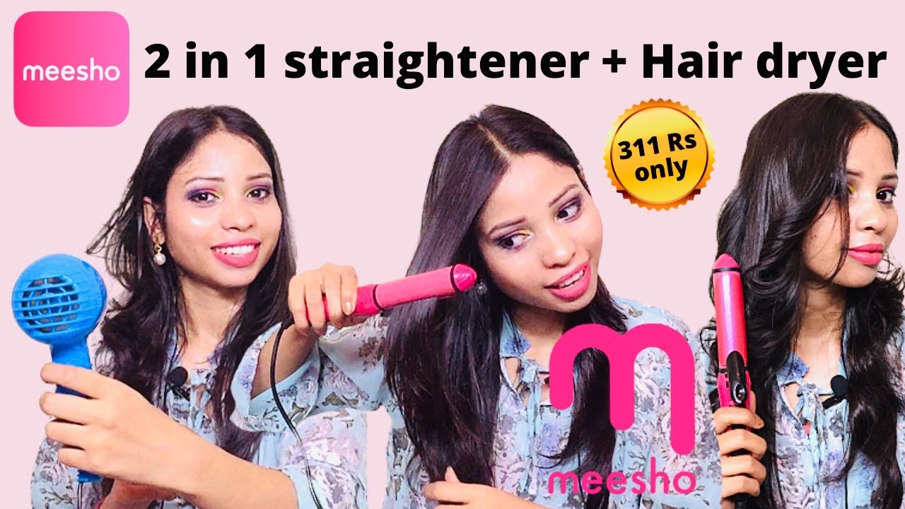 😱😱meesho combo nova 2 in 1 hair straightener and curler with Hair dryer l Review and demo