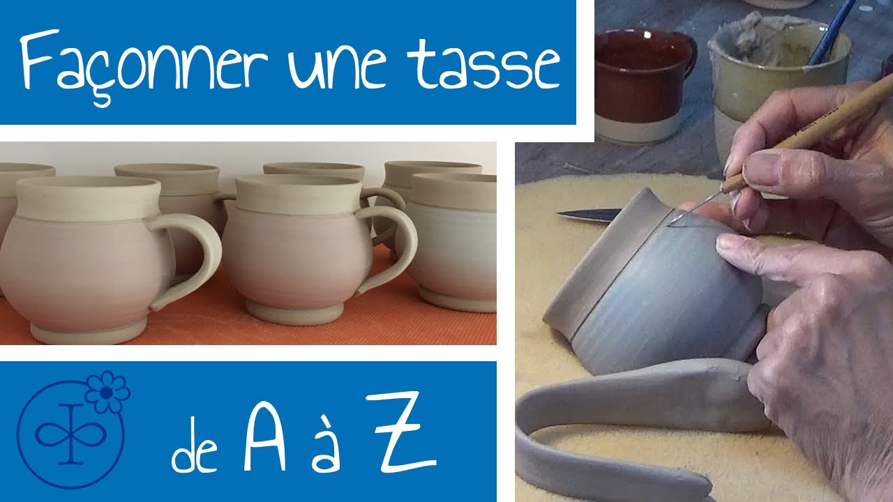 TOUTES LES ÉTAPES pour façonner une petite série de TASSES RONDES avec ANSE