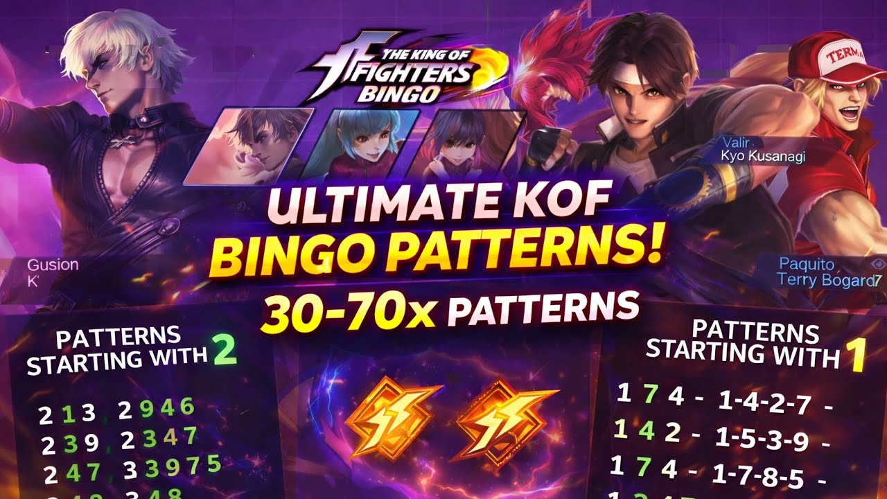 MLBB KOF PATTERNS  2026 💐| ULTIMATE KOF BINGO PATTERNS 30-70x PATTERNS | #mlbbxkof