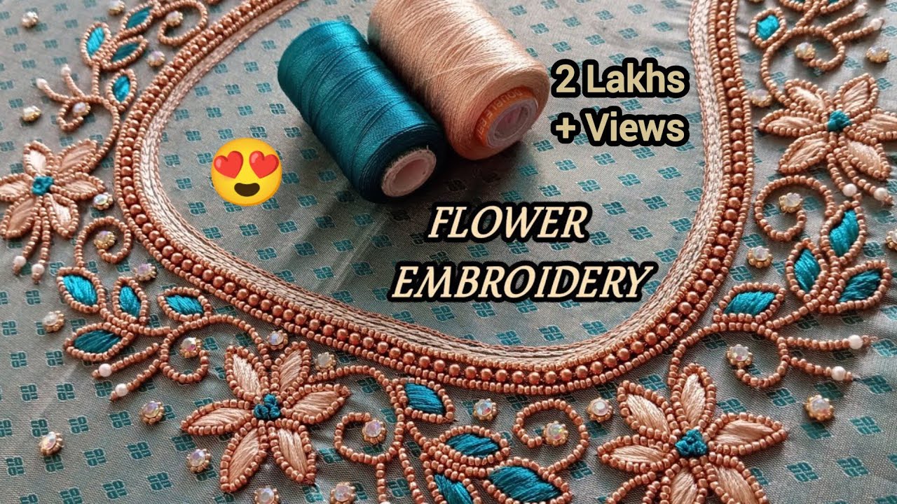 Flower Embroidery Designer Blouse@MathusEmbroideryCrafts