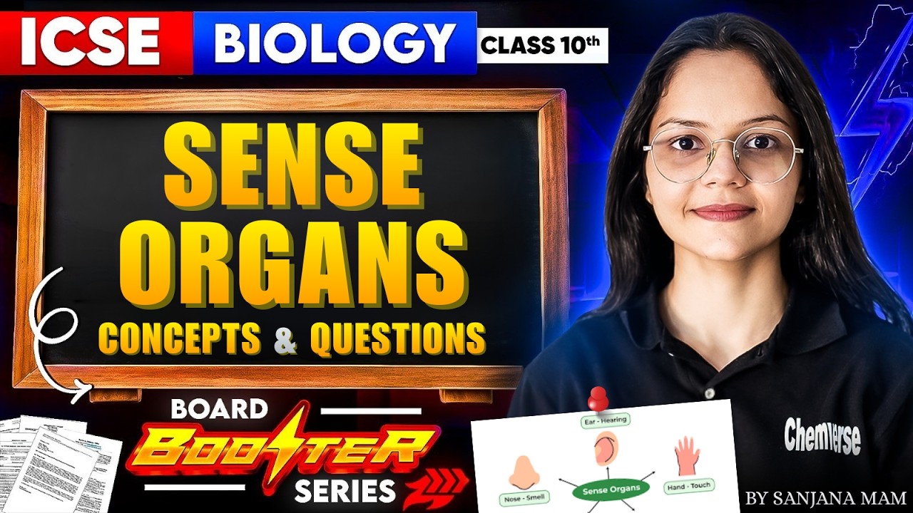 Sense Organs Concepts & Questions | ICSE Biology Class 10th | Board Booster Series | #biology #icse