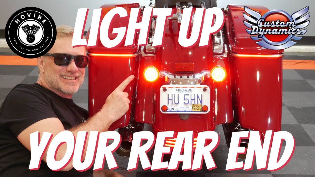Custom Dynamics Dual Color Sequential Low Profile BAGZ Saddlebag Lights #harleydavidson