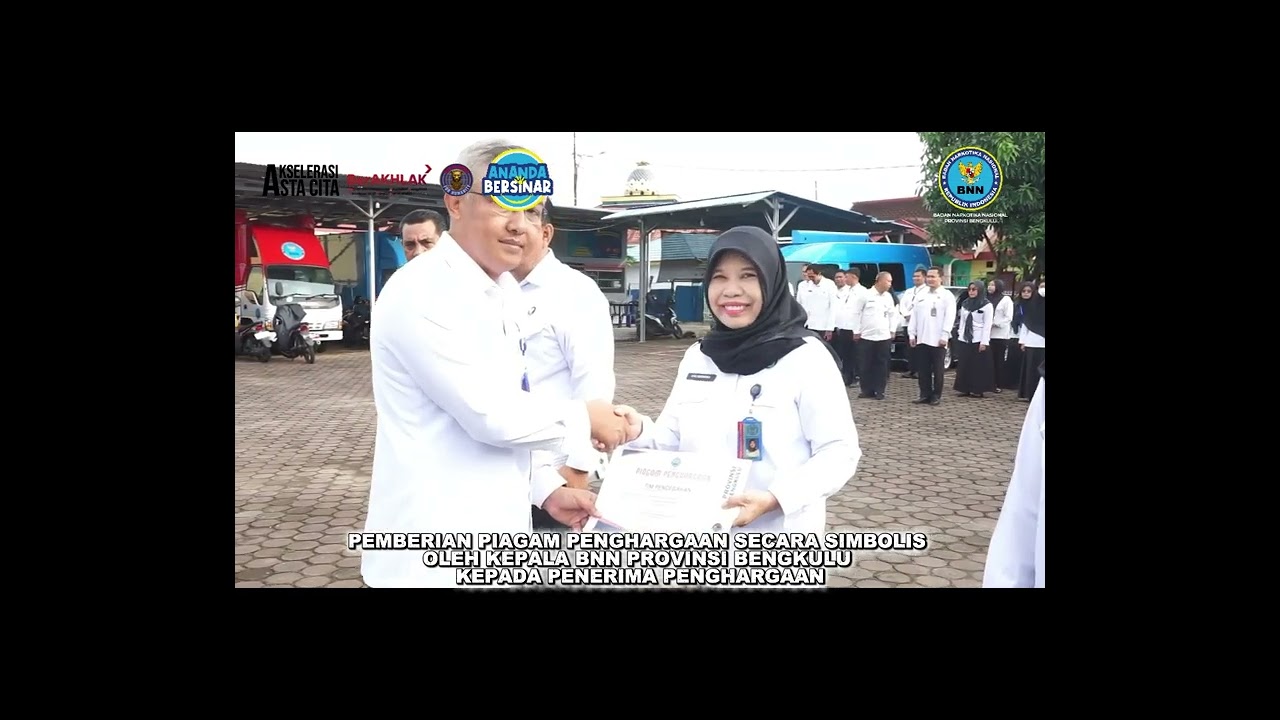 Apel Pagi dan Penyerahan Penghargaan Di BNN Provinsi Bengkulu
