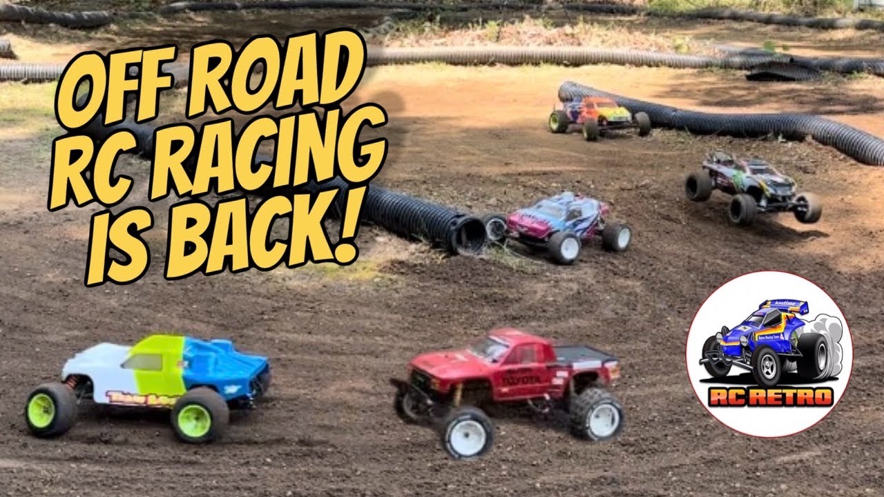 e332: RC Racing Old School Style...  Vintage RC Backyard Track Racing On The Deep Woods Speedway