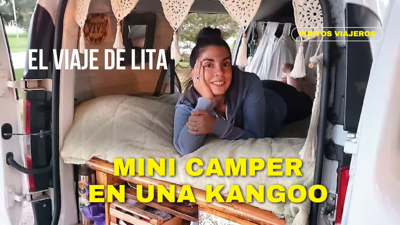 Transformó su KANGOO de trabajo en un MINI CAMPER:  El viaje de Lita y su perra