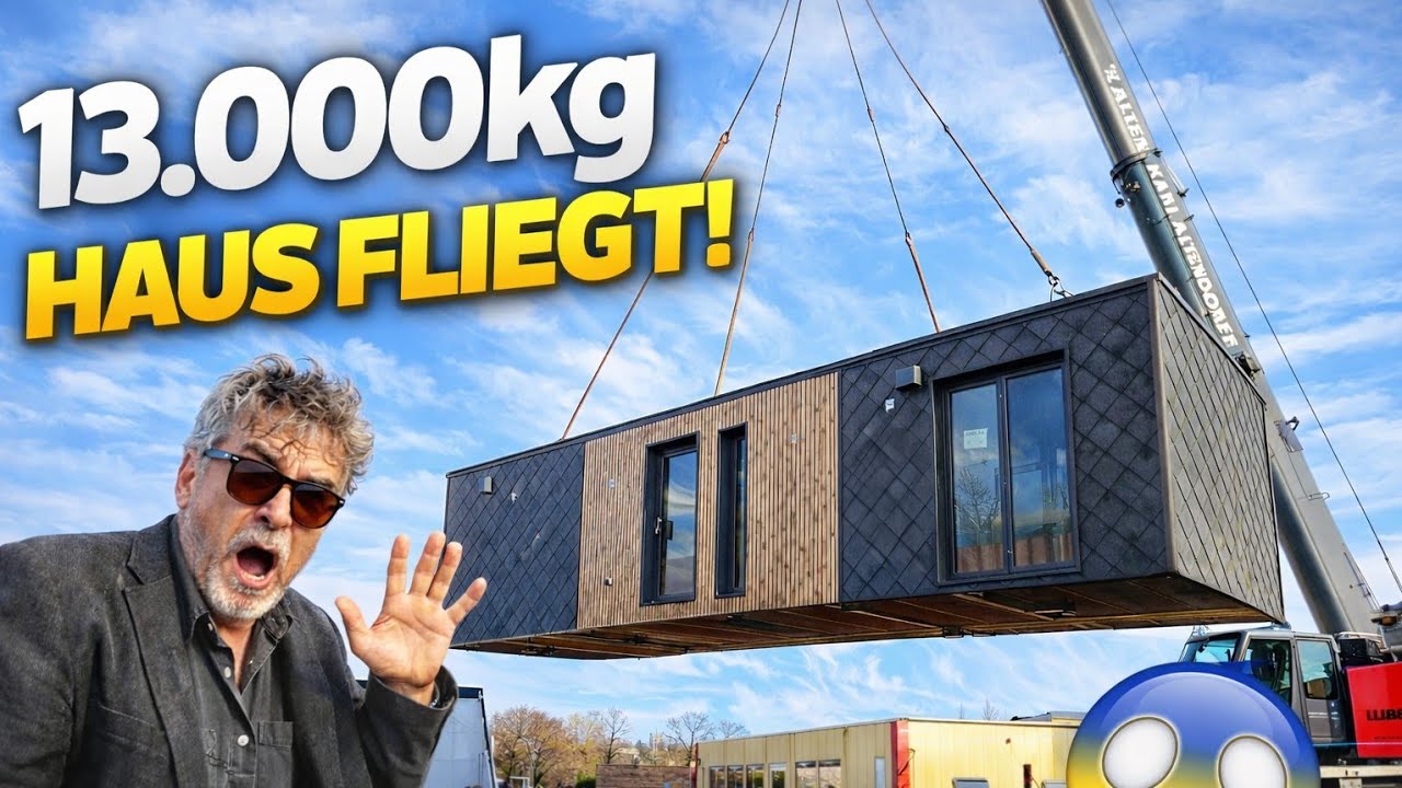 120m&sup3; Volks-Minihaus mit 13m L&auml;nge 3m Breite 4m H&ouml;he fliegt per KRAN in 2 Stunden und ist WOHNFERTIG