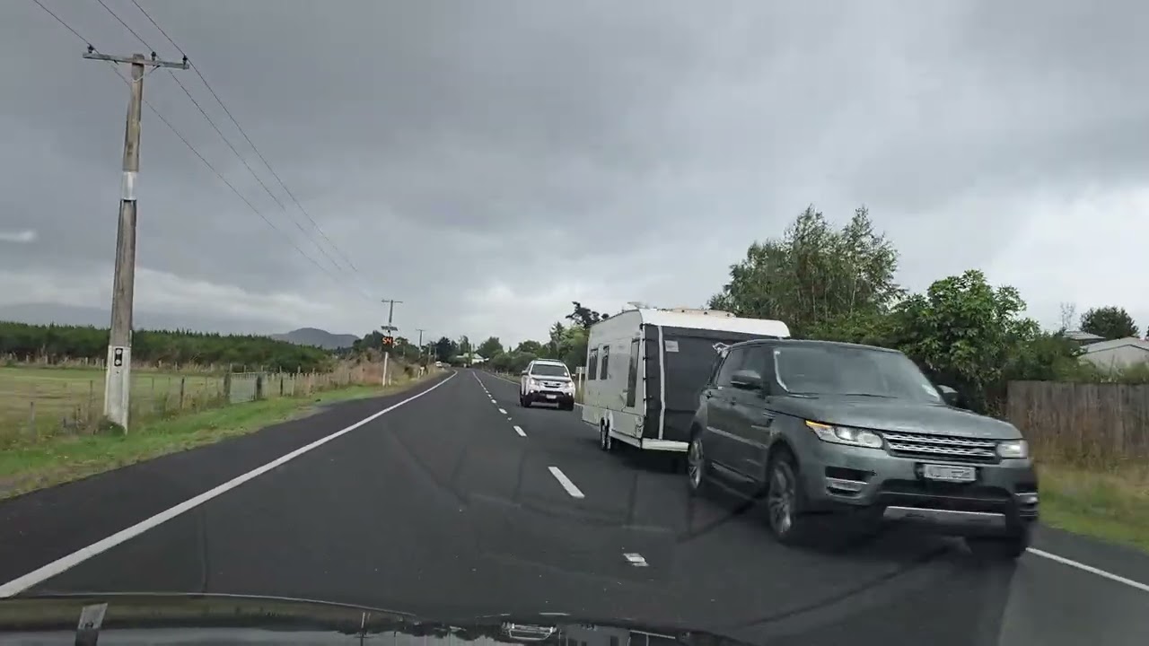New Zealand SH 1 in rainy day