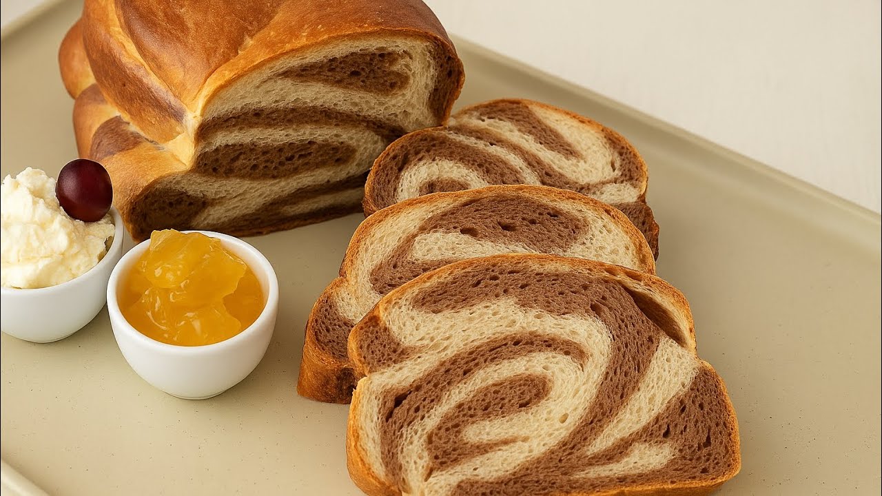 از خوردن این نون سیر نمیشی / Marble Loaf Bread Recipe 