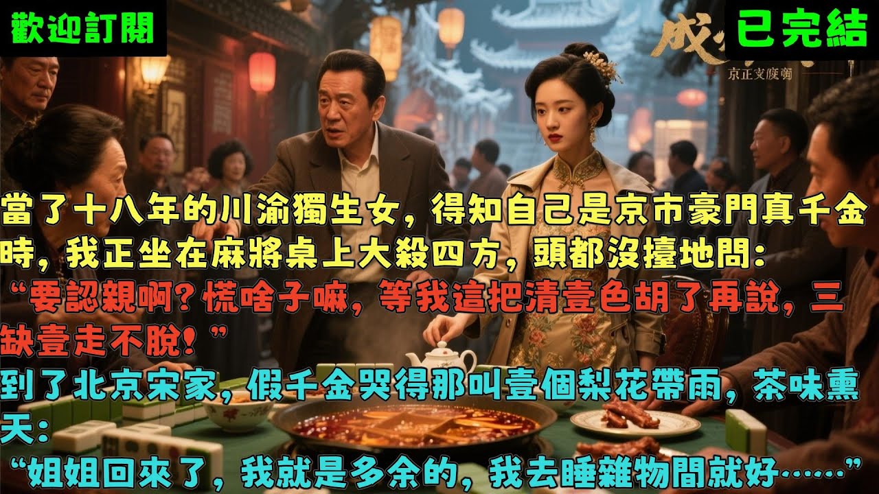已完結爽文《川渝獨生女被京圈豪門認回後》老漢宋清歡 #小说#完結爽文#一口氣聽完#有聲書