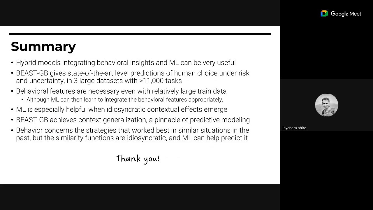 Predicting human decisions with behavioural theories and machine learning