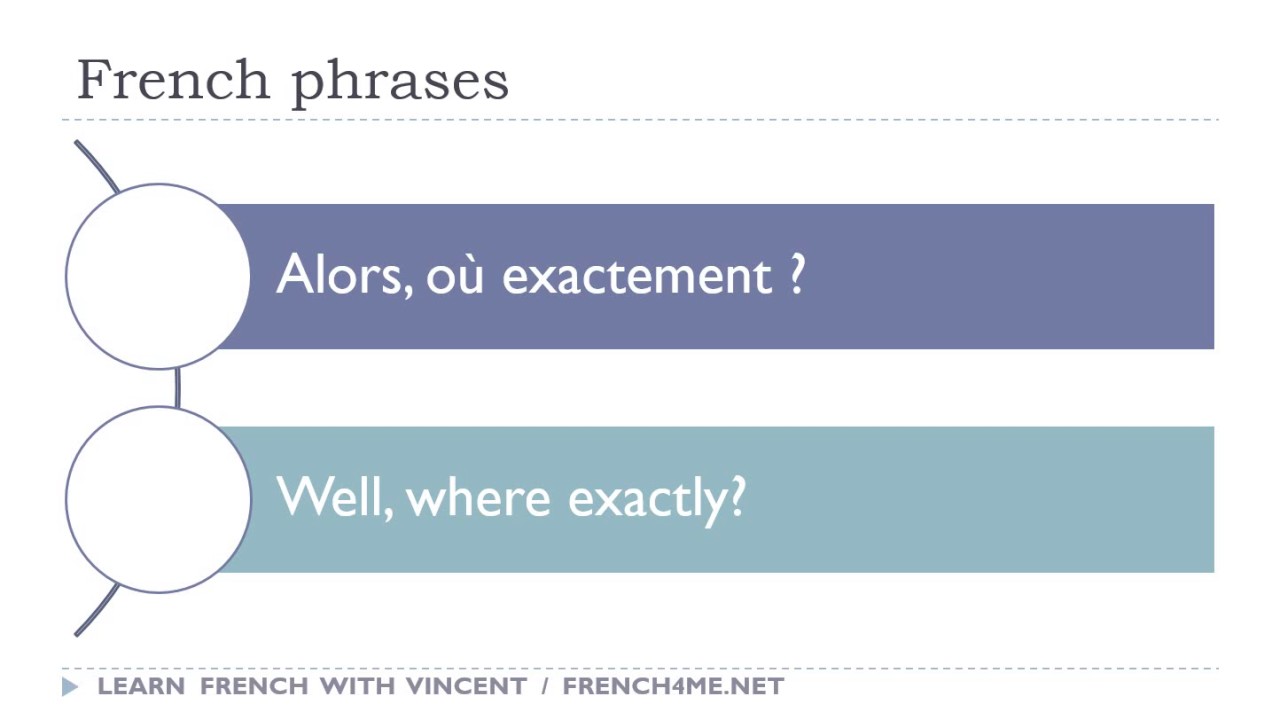 French Phrase # Well where exactly
