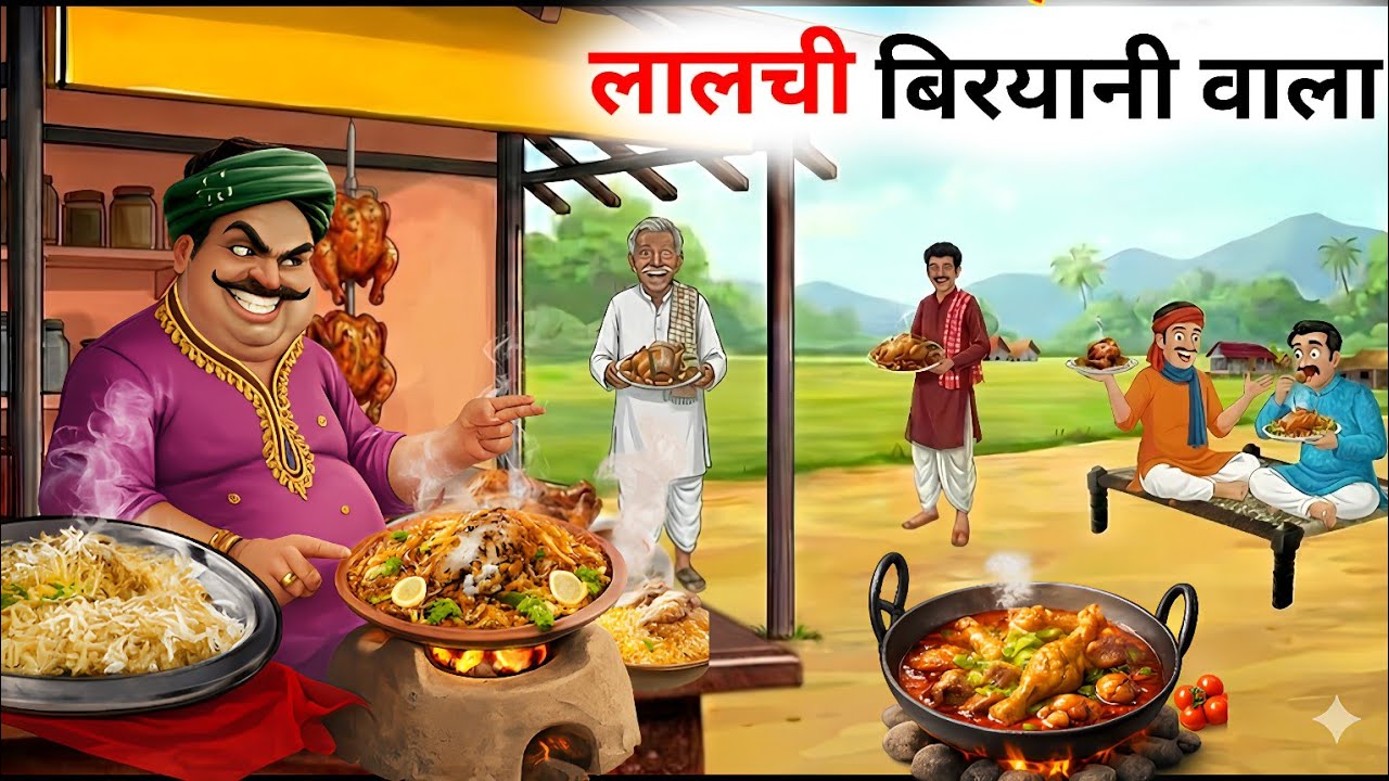 लालची चिकन बिरयानी वाला| 10 rupay ki biryani | Hindi kahaniya | Hindi kahani #cartoon 