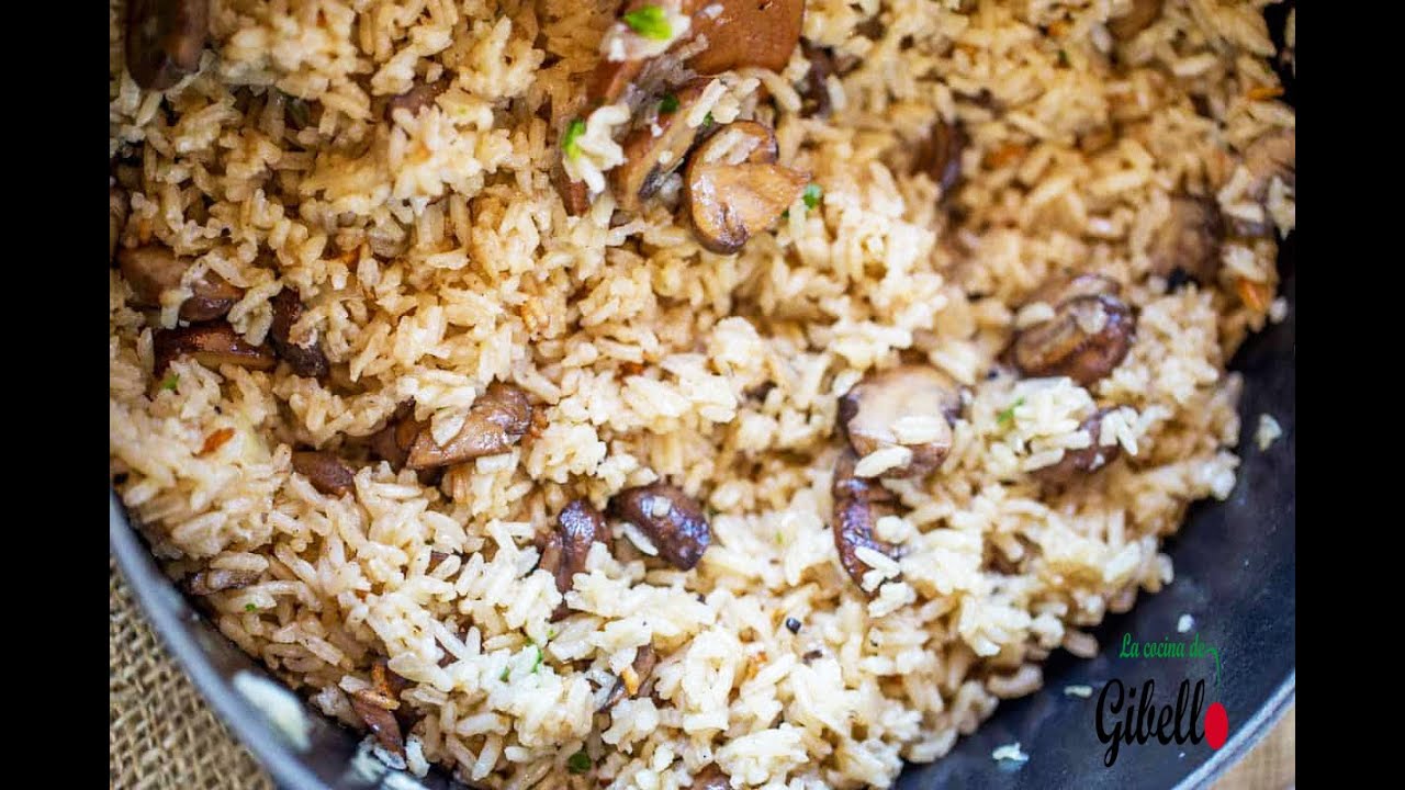 Arroz con setas y champiñones