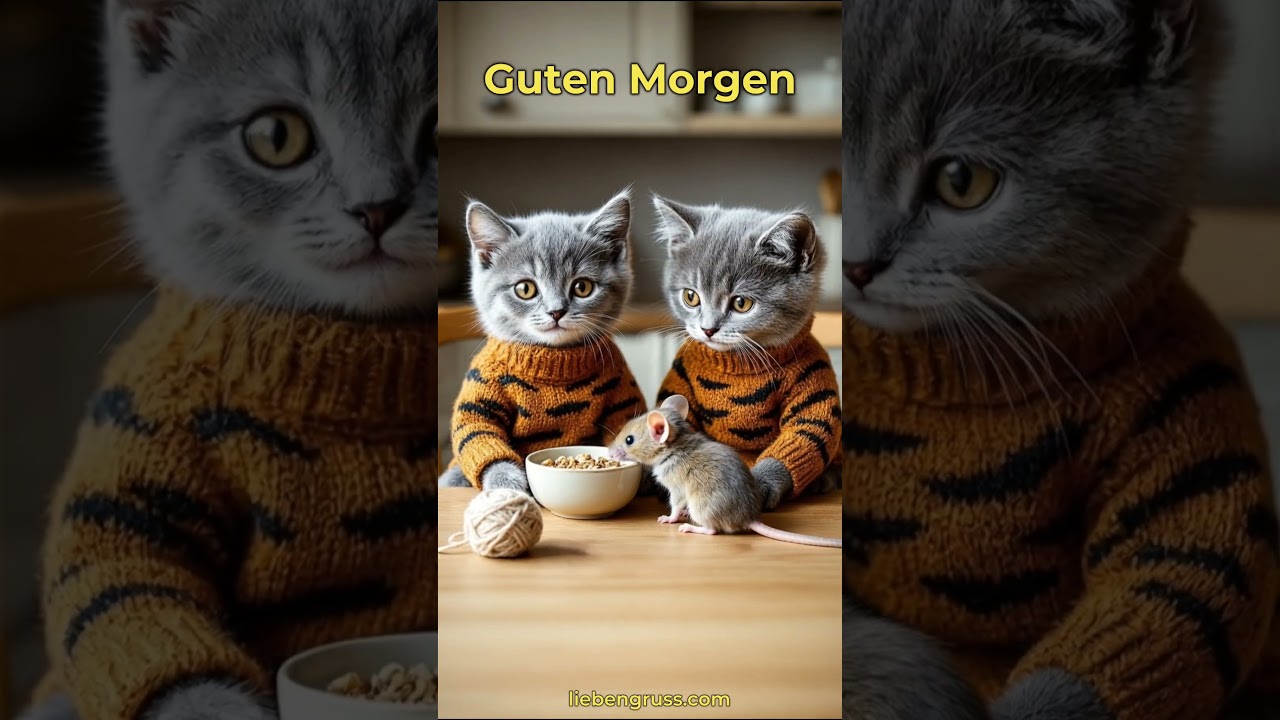 Guten Morgen 😹 Maus Besuch am Fr&uuml;hst&uuml;ckstisch
